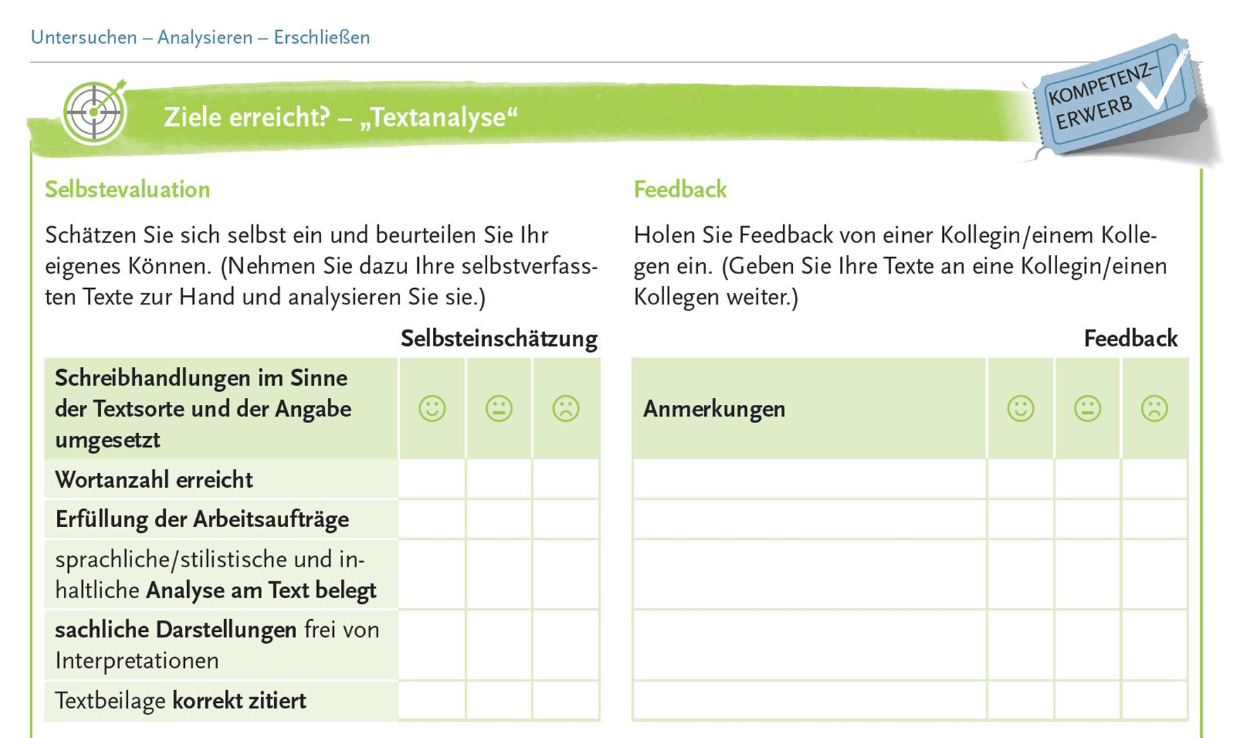 Evaluationsbögen unterstützen das selbstgesteuerte Lernen Evaluationsbögen unterstützen das selbstgesteuerte Lernen