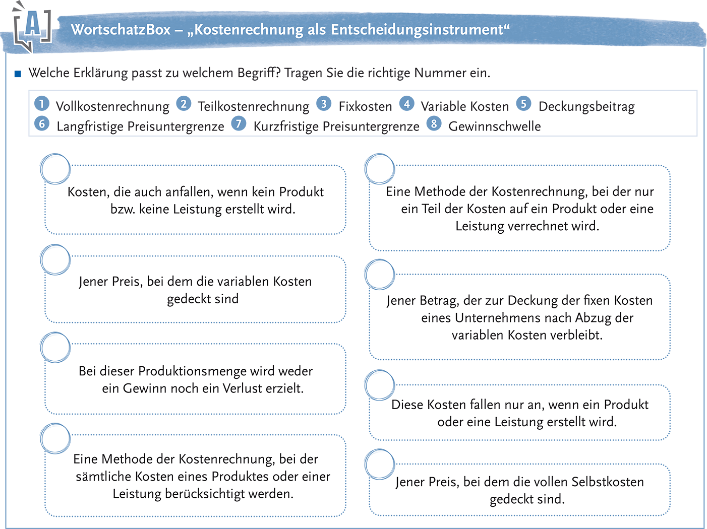 Wichtige Begriffe werden in WortschatzBoxen aufgegriffen und wiederholt Wichtige Begriffe werden in WortschatzBoxen aufgegriffen und wiederholt